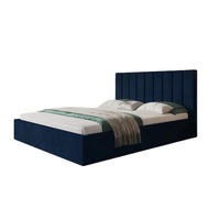 POLSTERBETT SIM 9 mit Kopfteil, 180 x 200 cm mit Bettkasten und Lattenrost aus Holz, Velourstoff, Farbe: Blau - Blau, Holz/Kunststoff (180/200cm) - Sepro Meble