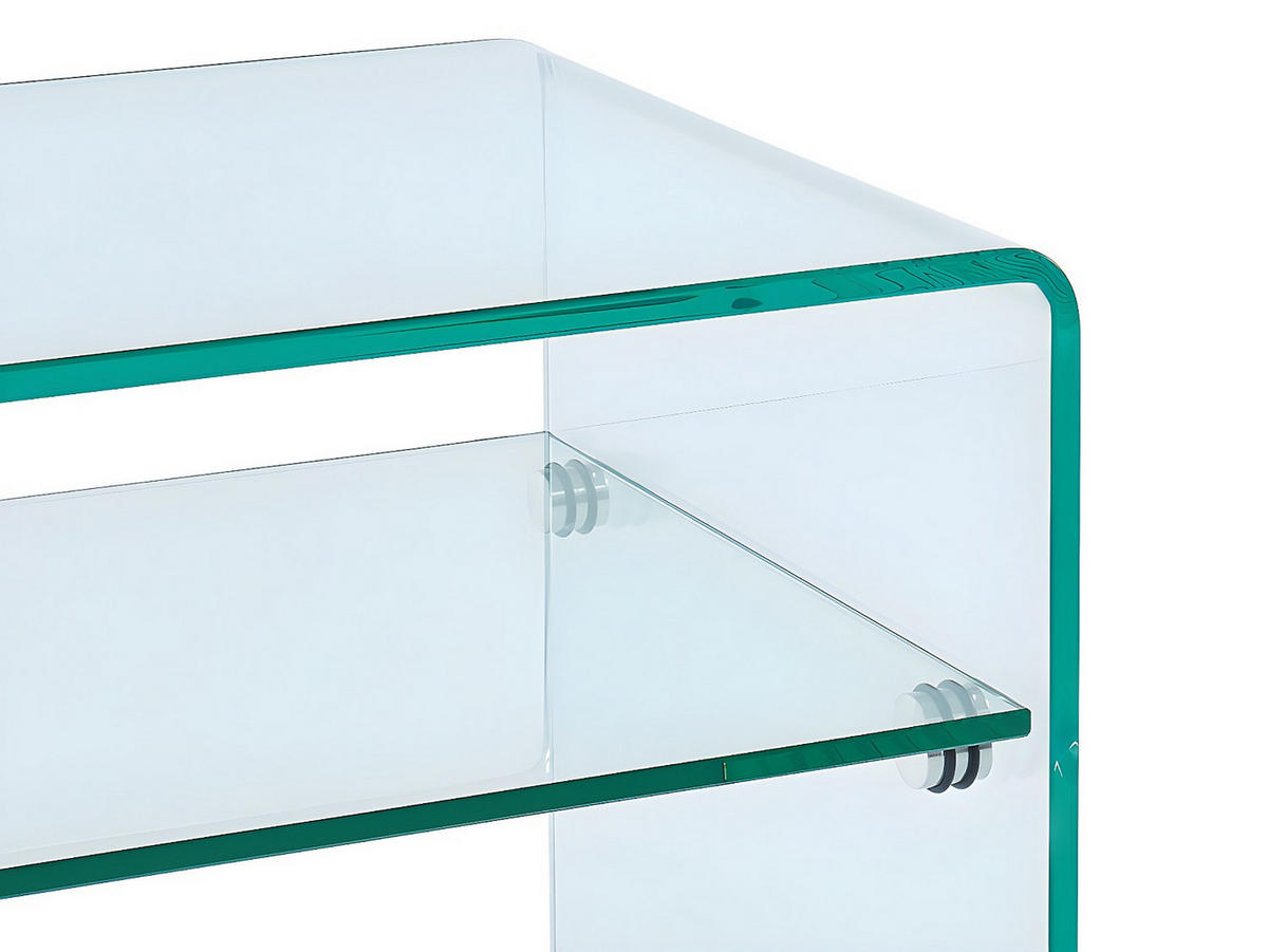 NACHTTISCH mit 1 Ablage - Glas - STILEOS - Transparent, Glas (40/40/48cm) - Vente-Unique