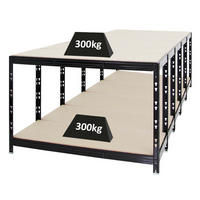 WERKBANK Tiger 5er-Set mit 5x 300 kg pro Fachboden 90x140x60 cm Schwarz - Schwarz, Metall (700/90/60cm) - PROREGAL