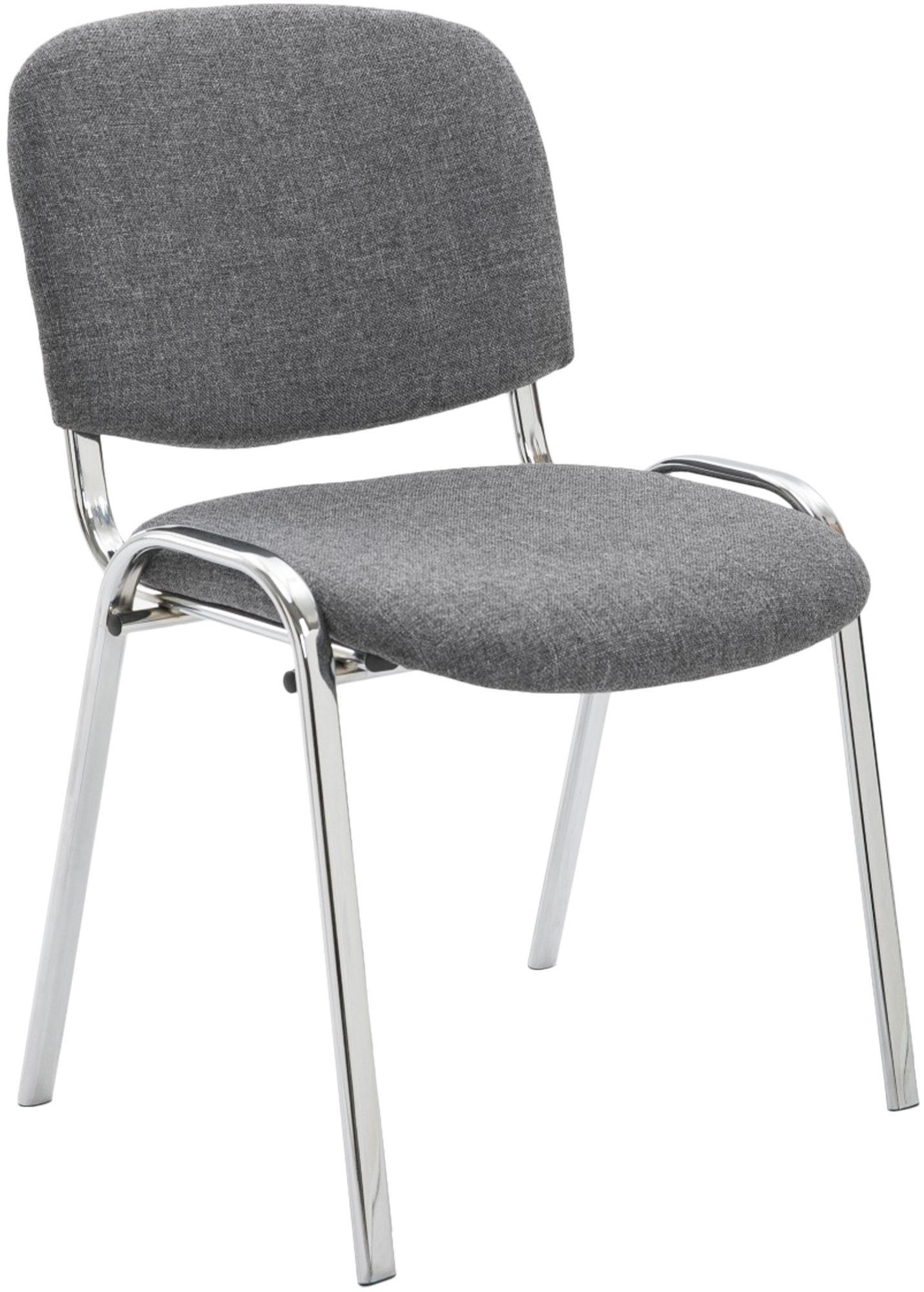 BESUCHERSTUHL Stoff grau - Chromfarben/Grau, Textil/Metall (54/79/48cm) - CLP