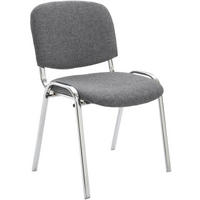 BESUCHERSTUHL Stoff grau - Chromfarben/Grau, Textil/Metall (54/79/48cm) - CLP