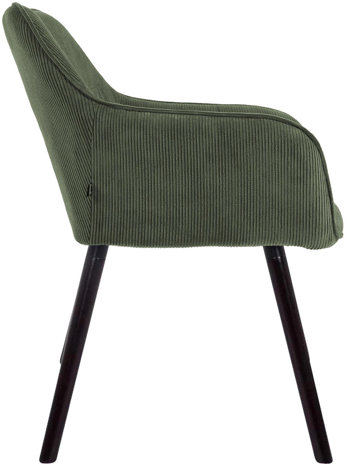 ESSZIMMERSTUHL Dunor Cord Grün Schwarz Wohnzimmerstuhl - Grün, Textil (65/82/64cm) - DELUKE