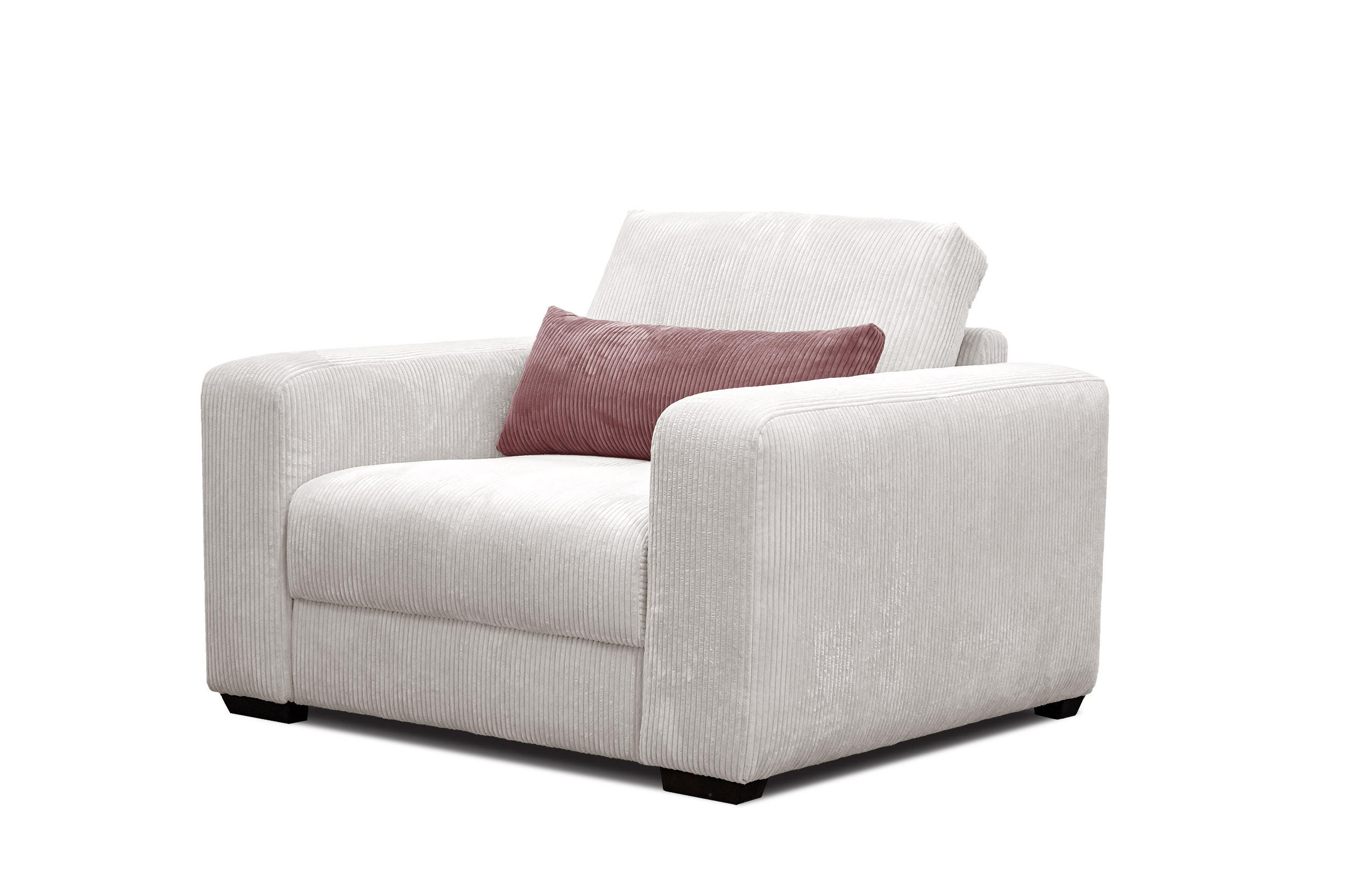 SESSEL OLI in Cordstoff perlweiß - Weiß, Holz/Textil (130/91/108cm) - Courtois Laville