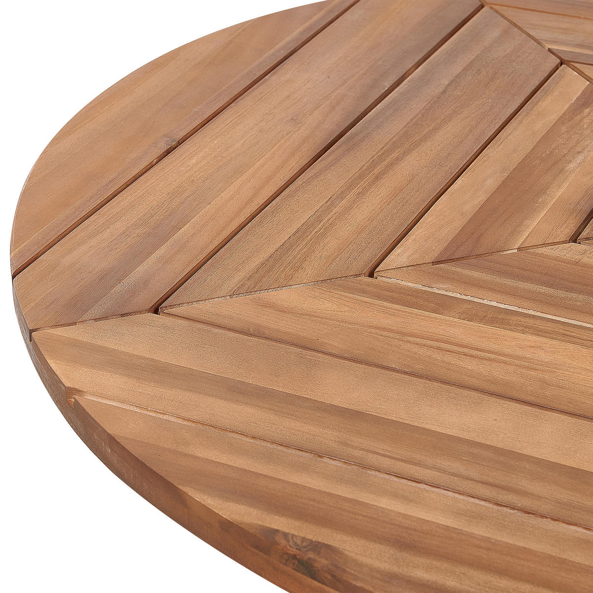 GARTENTISCH Heller Holzfarbton Iissone - Hellbraun/Schwarz, Holz (110/110/75cm) - Beliani