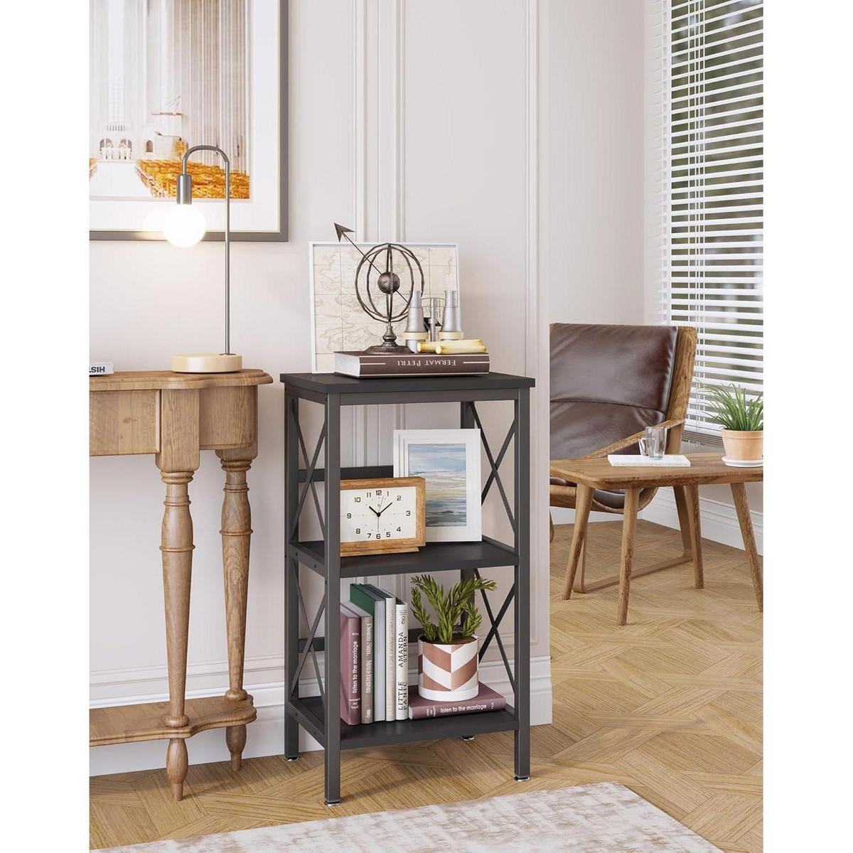 STANDREGAL Schwarz 40 x 29 x 75 cm - Schwarz, Metall (29/75/40cm)