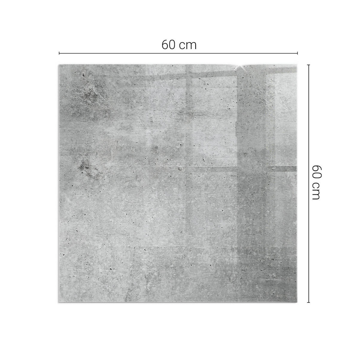 GLASPLATTE für Kamin 60x60 cm Grau - Grau, Glas (60/60/0.4cm) - ArtPrintCave