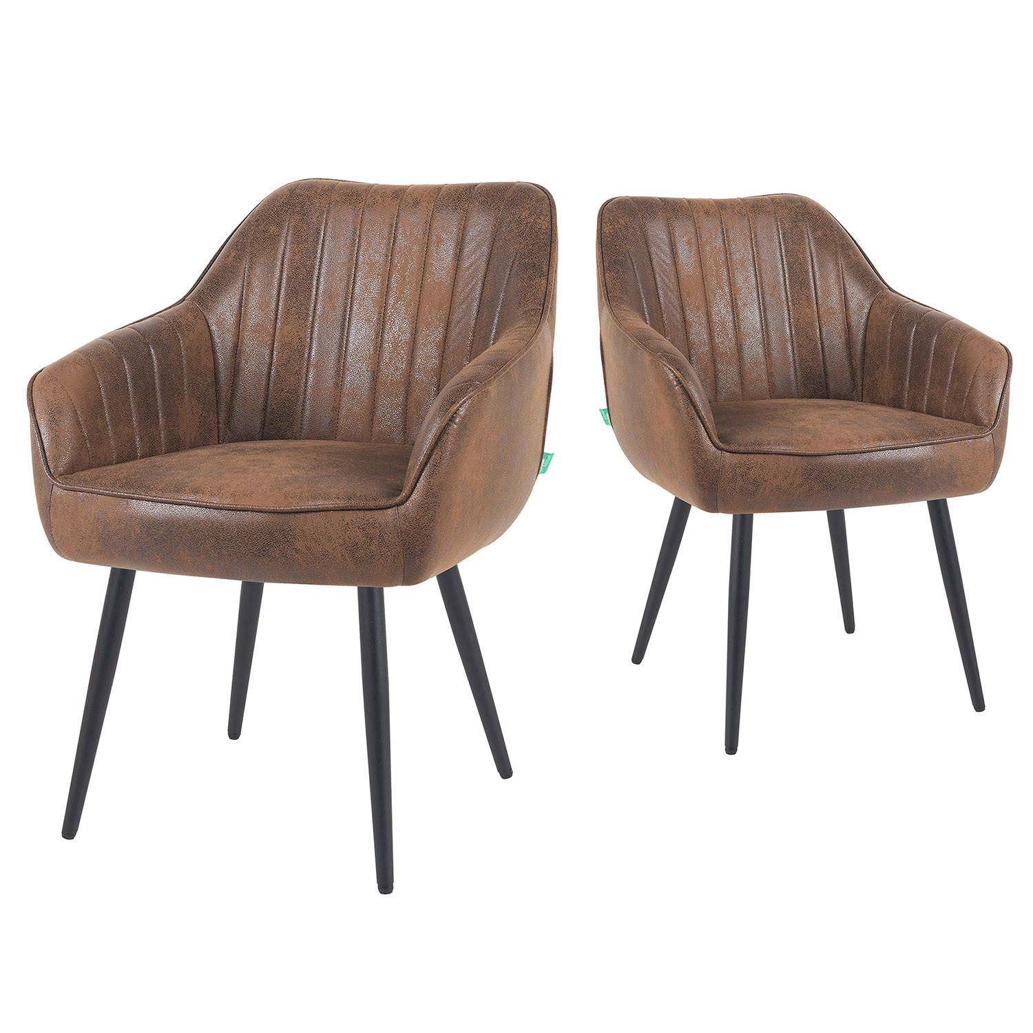 ESSZIMMERSTUHL Mika-Bela - Schwarz/Braun, Textil/Metall (60/82/61cm) - DUBI Möbel