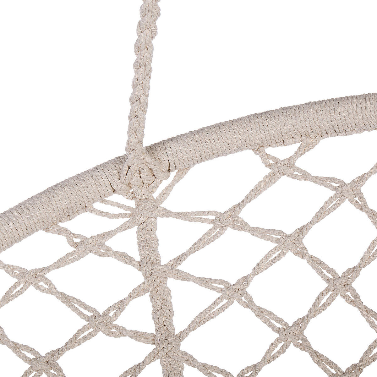 MAKRAMEE Hängesessel Baumwolle weiß Gabella - Weiß, Textil (61/107/61cm) - Beliani