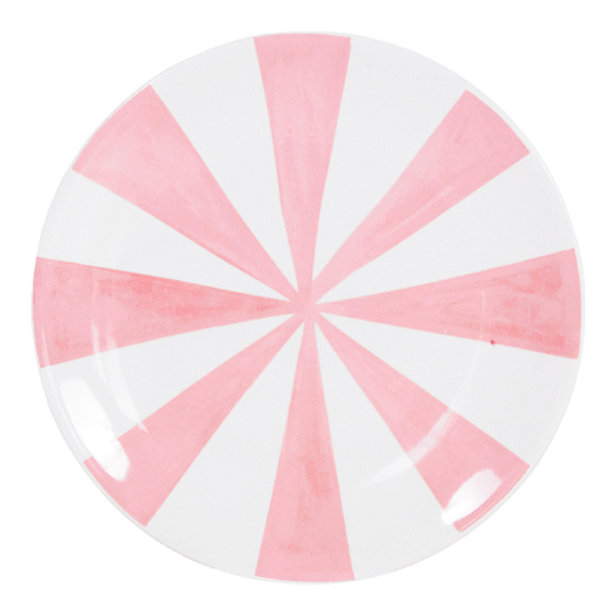 KUCHENTELLER Rosa Streifen in Rosa - 18cm - Multicolor, Keramik (18/18/2cm) - Blond Amsterdam