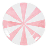 KUCHENTELLER Rosa Streifen in Rosa - 18cm - Multicolor, Keramik (18/18/2cm) - Blond Amsterdam