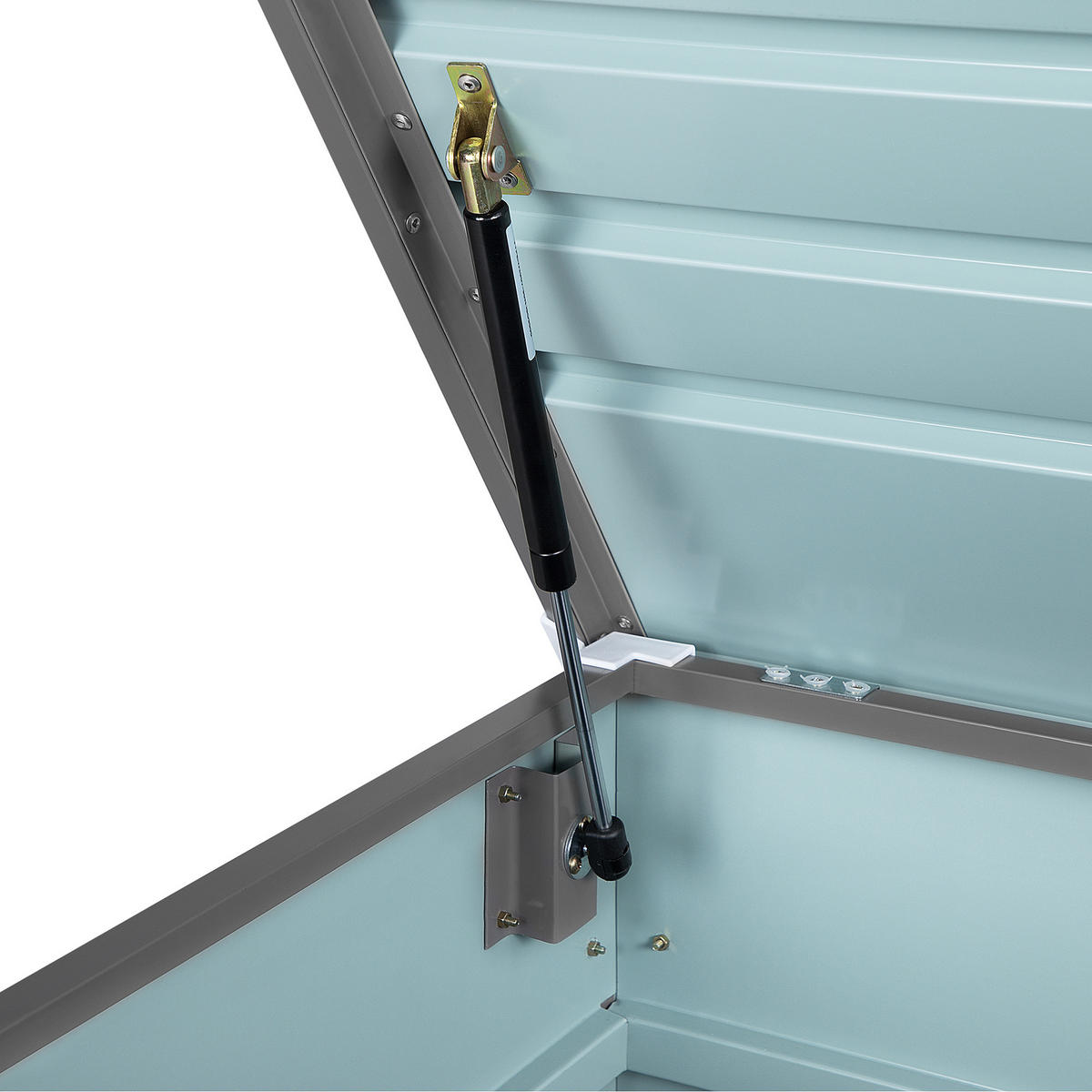 AUFLAGENBOX Stahl grau 165/70 cm Cebrosa - Grau, Metall (165/63/70cm) - Beliani