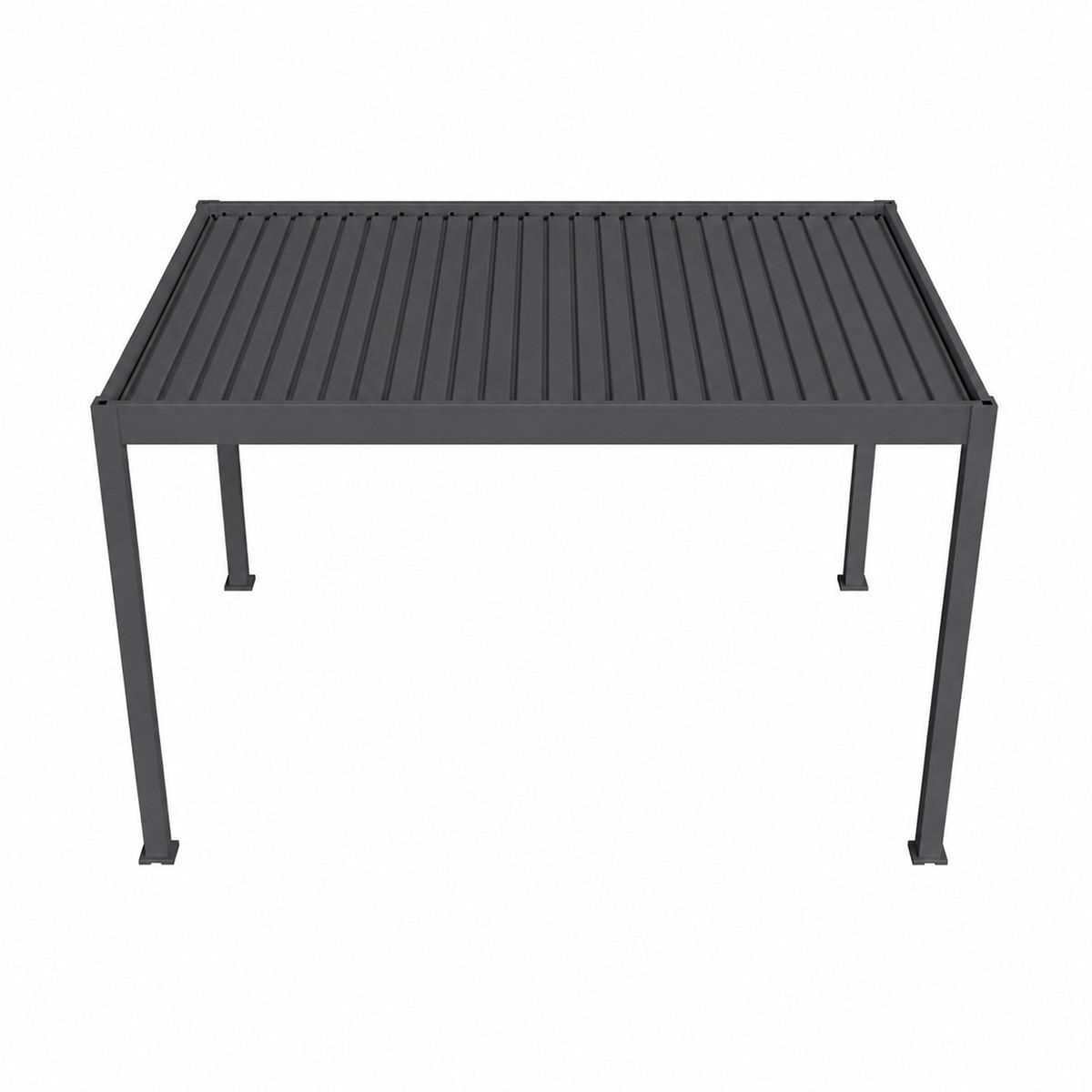 PERGOLA Deluxe Plus Elektrisch Pavillon Terrassenüberdachung Aluminium LED 3 x 4 m - Anthrazit, Metall (400/255/300cm) - WEIDE