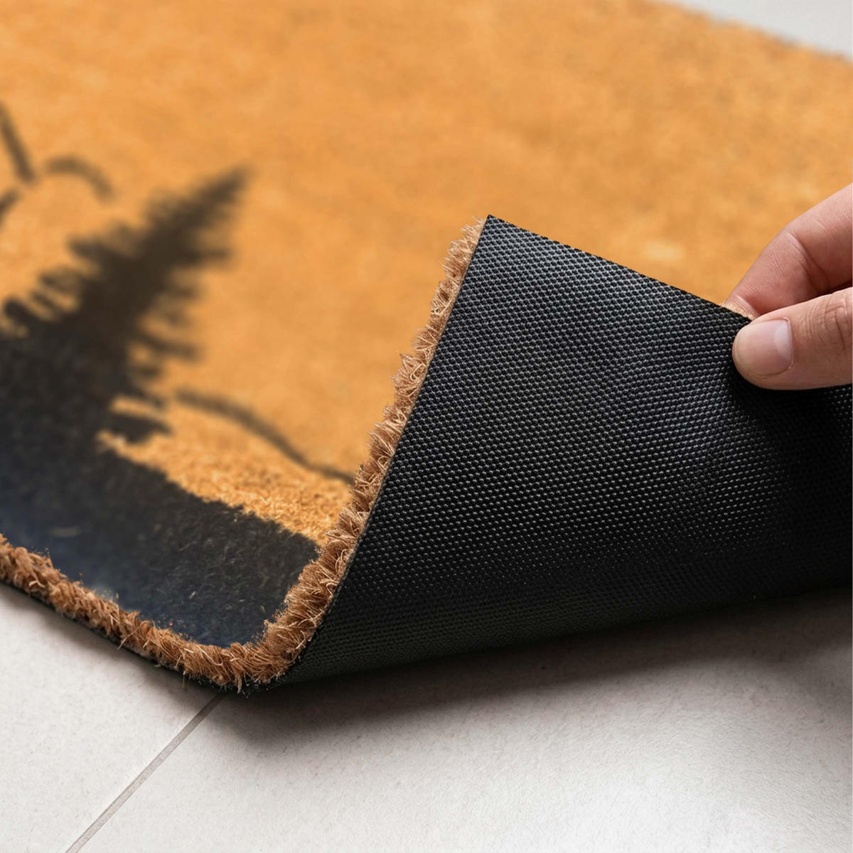 ROHOŽ - svetlohnedá, textil/plast (60/40cm) - Relaxdays