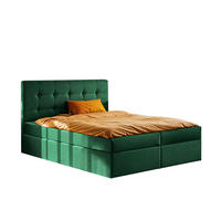 BOXBETT Mit Matratze Und Bettkasten LUDANO Stoff Noel Grün 120x200 cm H3-Bonell - Grün, Holz (120/200cm) - Kaiser Möbel