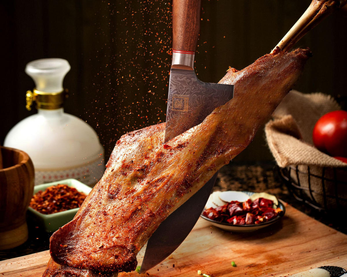 WIEGEMESSER 19,5 cm - Nussbaumfarben, Holz/Metall (34cm) - Zayiko