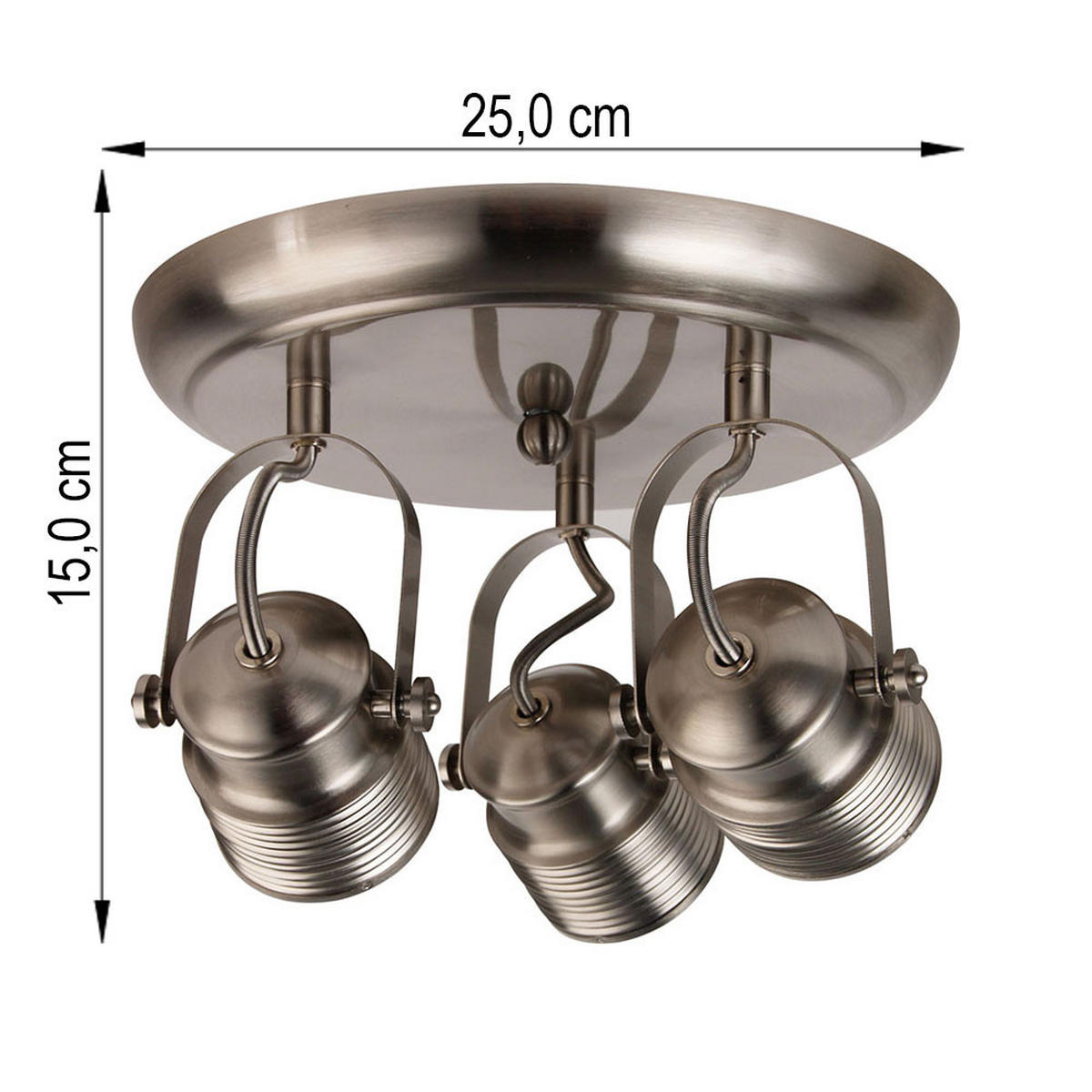LED DECKENLEUCHTE Nickel-matt Silber - Silberfarben, Metall (25/15/25cm)