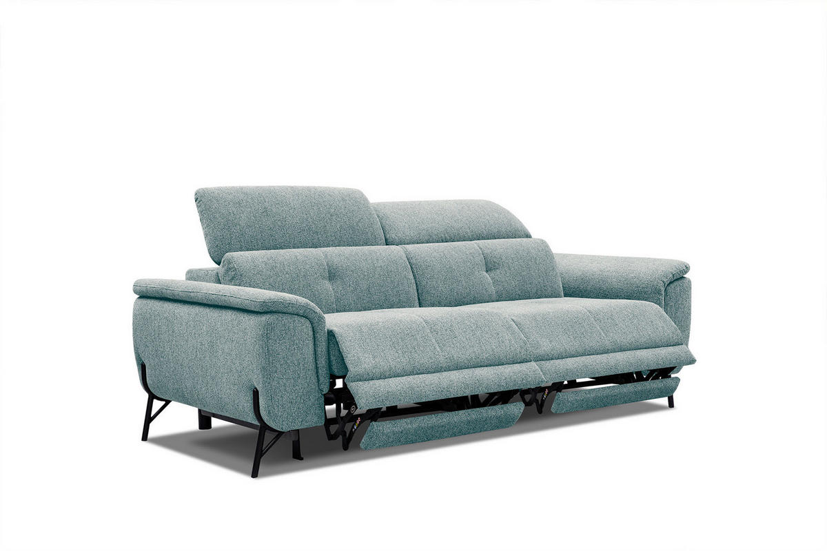SOFA AVENA 3-Sitzer mit 2 Relaxfunktionen, mintgrün - Mintgrün, Holzwerkstoff/Textil (204/80/108cm) - Courtois Laville