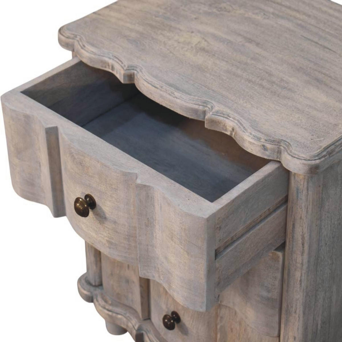 NACHTTISCH mit Acid-Wash-Finish, 3 Schubladen, grau - Grau, Holz (55/63/40cm) - Artisan Furniture