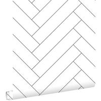TAPETE Fischgrätmuster 53 cm x 10.05 m - Weiß, Papier (53/1000cm) - ESTAhome