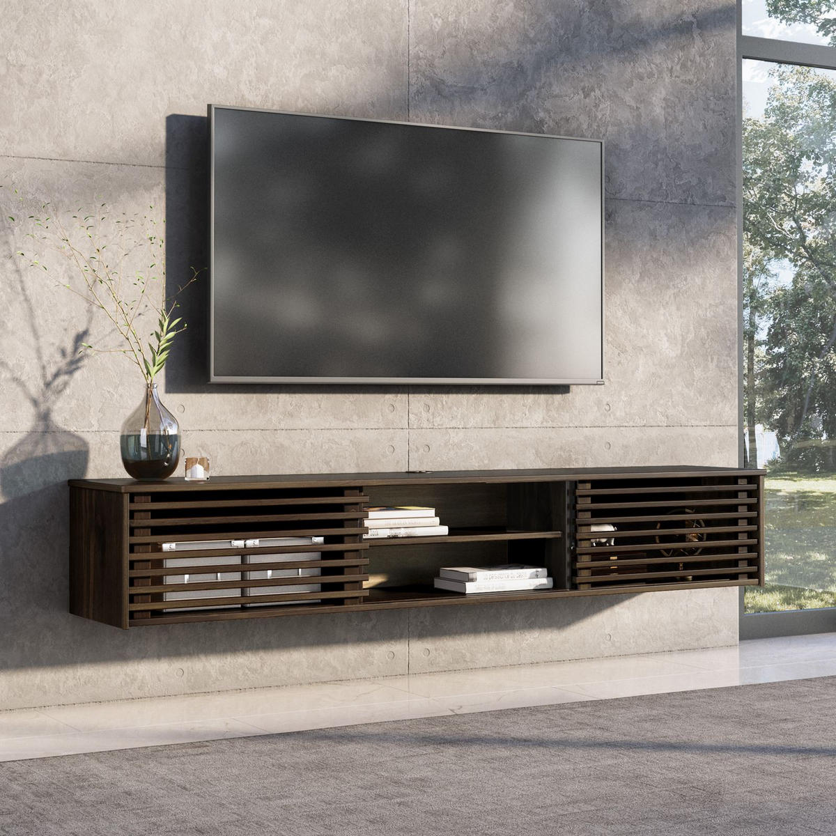 LOWBOARD RIAN nussbaum - Nussbaumfarben, Holz (175/30/34cm) - IDIMEX