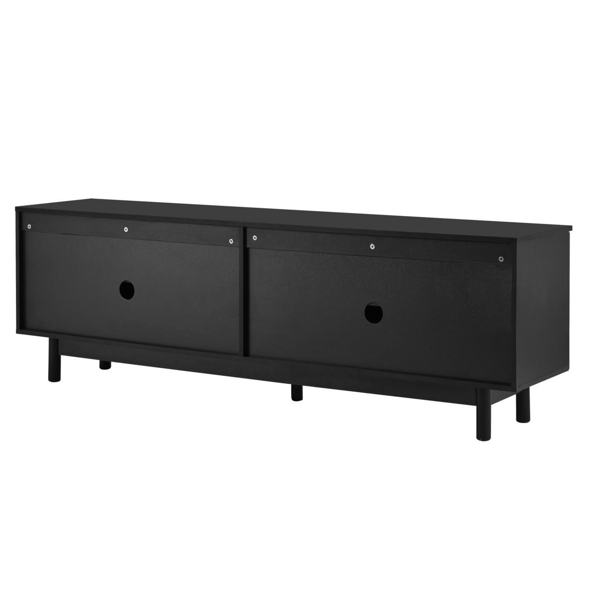 TV-LOWBOARD aus MDF und Spanplatte 175x38x56 cm Schwarz mit 4 Türen und verstellbaren Einlegeböden - Schwarz, Holzwerkstoff (175/56/38cm) - IVMEU
