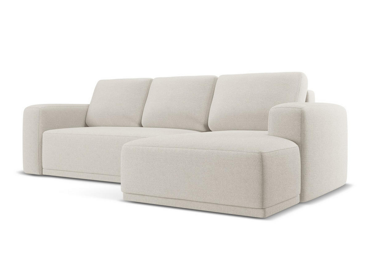 ECKSOFA mit Schlaffunktion Chenille Stoff Grau - Silberfarben/Schwarz, Kunststoff/Textil (258/160cm) - Makamii