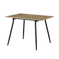 ESSTISCH JONTE 80-120/80/76 cm - Schwarz/Eiche Artisan, Holzwerkstoff/Metall (80/80/76cm) - B&D Home