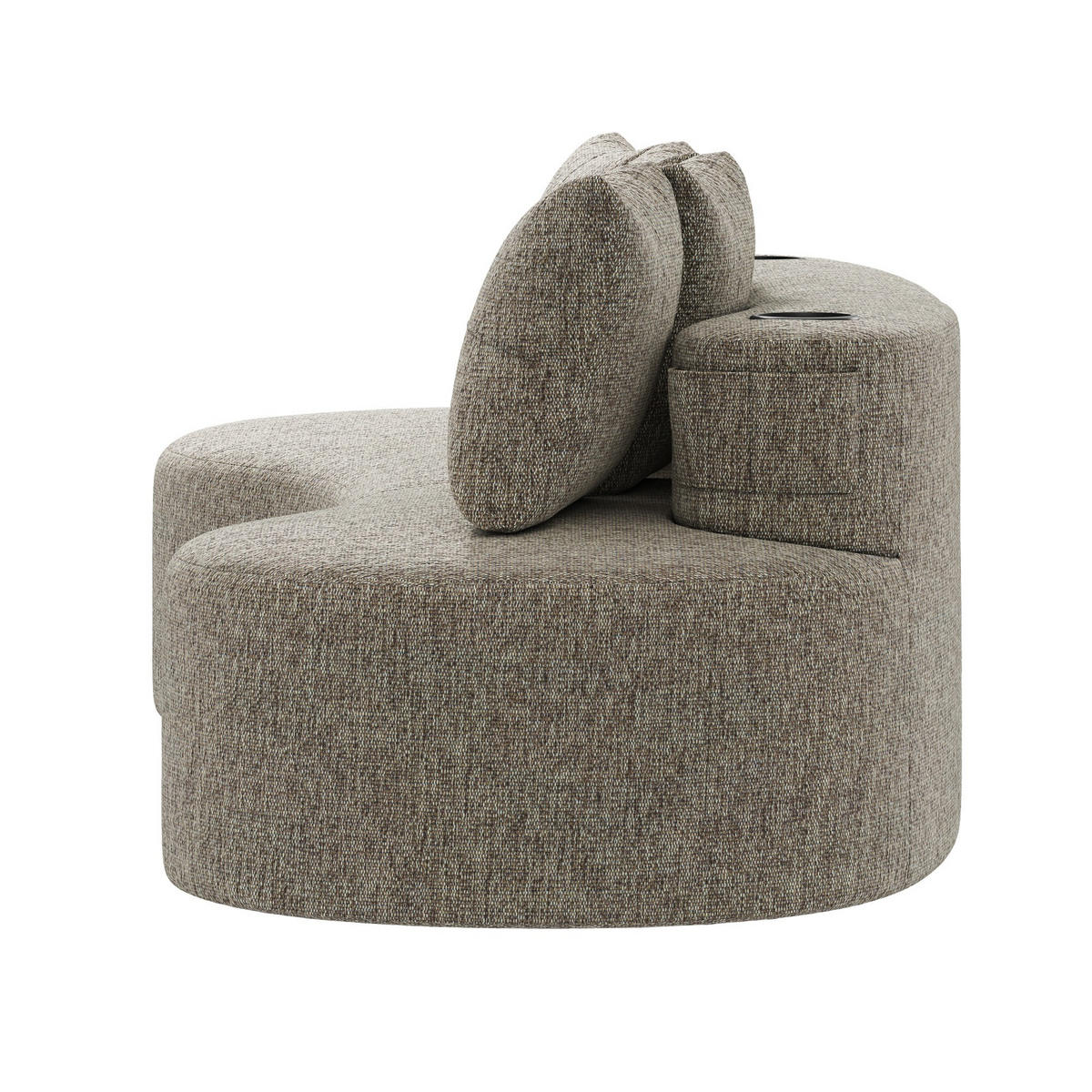BIGSOFA Loungesofa,3er-Sofa,reich gepolstert,Leinenstoff,Khaki - Braun, Textil (240/63/109cm) - LVHOM