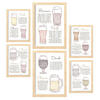 POSTER Set Mit 6 Ästhetisches Bier Größe A3 & A4 Rahmen aus hellem Holz - Beige, Papier (29.7/1cm) - Nacnic
