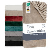 SPANNBETTLAKEN Cashmere Touch 180x200 cm Plüsch Beige - Taupe, Textil (200/180cm) - Blumtal