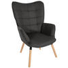 SESSEL Stoff dunkelgrau - Eukalyptusholzfarben/Dunkelgrau, Holz/Textil (68/101/73cm) - CLP
