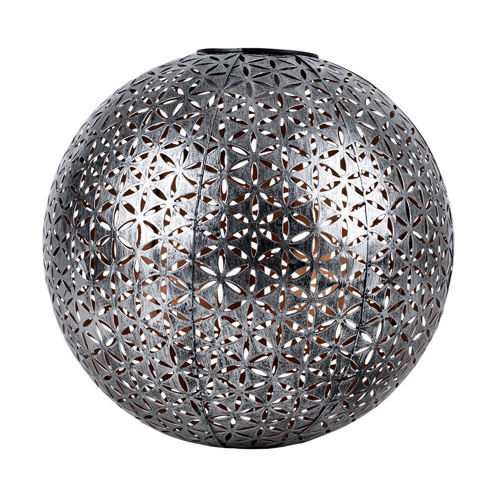 LED AUSSENLEUCHTE Kugel Silber-Grau Gold - Silberfarben, Metall (27/27/38cm) - Globo Lighting