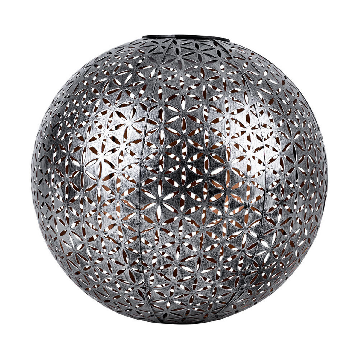 LED AUSSENLEUCHTE Kugel Silber-Grau Gold - Silberfarben, Metall (27/27/38cm) - Globo Lighting