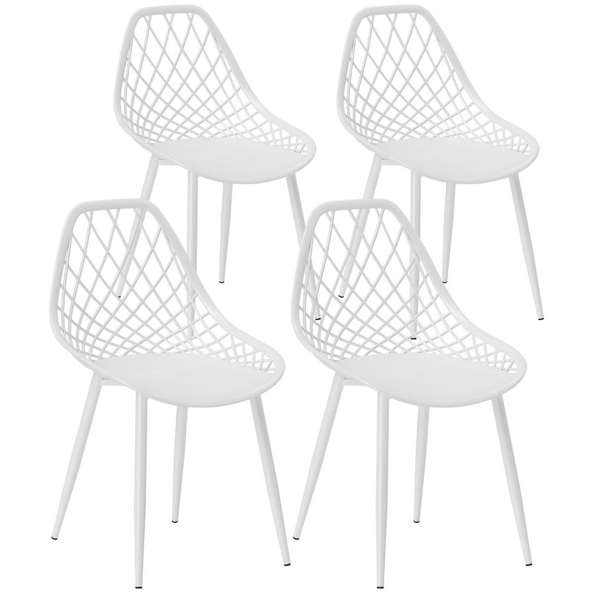 STÜHLE Weiß 4 Stück - Weiß, Kunststoff (48.5/84/51cm) - GiPP