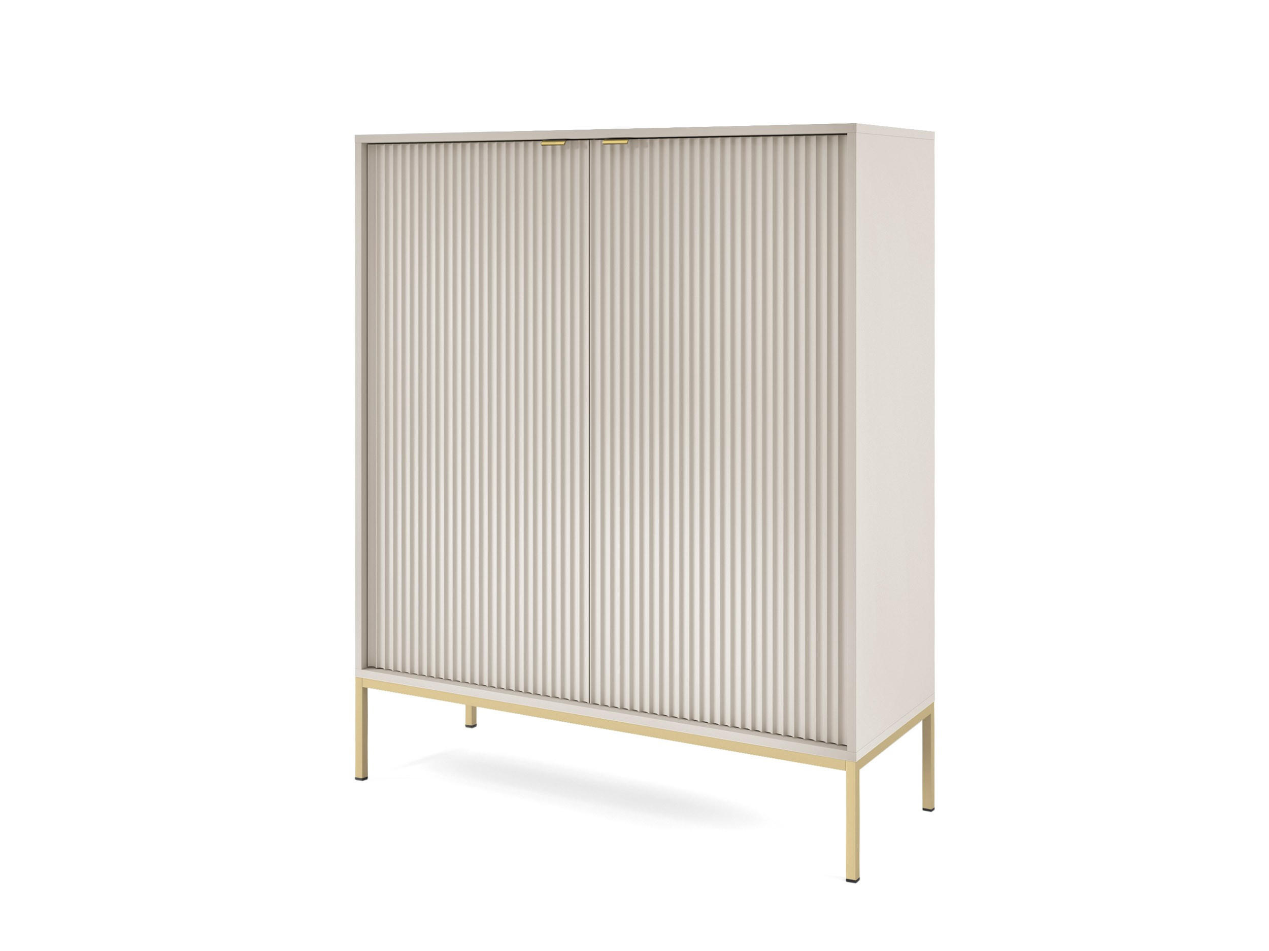 HIGHBOARD Nova Kaschmir, Golden Beine - Kaschmir/Goldfarben, Holzwerkstoff/Metall (104/125/39cm) - Bettso