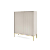 HIGHBOARD Nova Kaschmir, Golden Beine - Kaschmir/Goldfarben, Holzwerkstoff/Metall (104/125/39cm) - Bettso