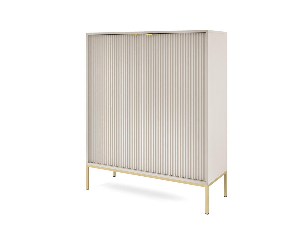HIGHBOARD Nova Kaschmir, Golden Beine - Kaschmir/Goldfarben, Holzwerkstoff/Metall (104/125/39cm) - Bettso
