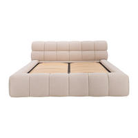 BETT mit Bettkasten - 2 Personen - Stoff - Beige - - Beige, Textil (200/200cm) - Vente-Unique