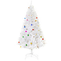 WEIHNACHTSBAUM Christbaum Tannenbaum 150/180cm PVC 680 Spitze inkl. Deko Weiß - Weiß, Metall (180cm) - HOMCOM