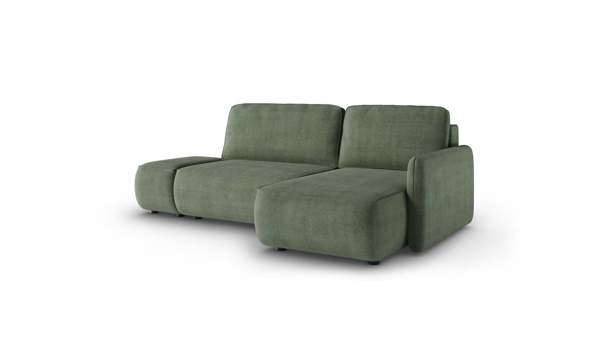 ECKSOFA Luka Mit Schlaffunktion - Grün, Holzwerkstoff/Textil (148/229cm) - Fun Möbel