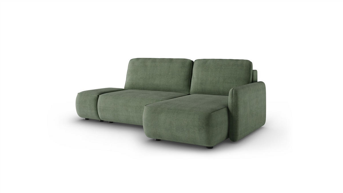 ECKSOFA Luka Mit Schlaffunktion - Grün, Holzwerkstoff/Textil (148/229cm) - Fun Möbel