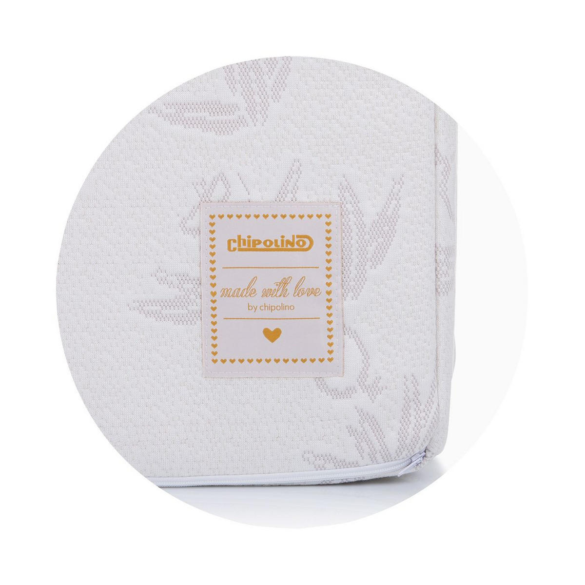 KLAPPMATATZE 120 x 60 x 6 cm weiß Bambus, Bezug waschbar - Weiß, Textil - Chipolino