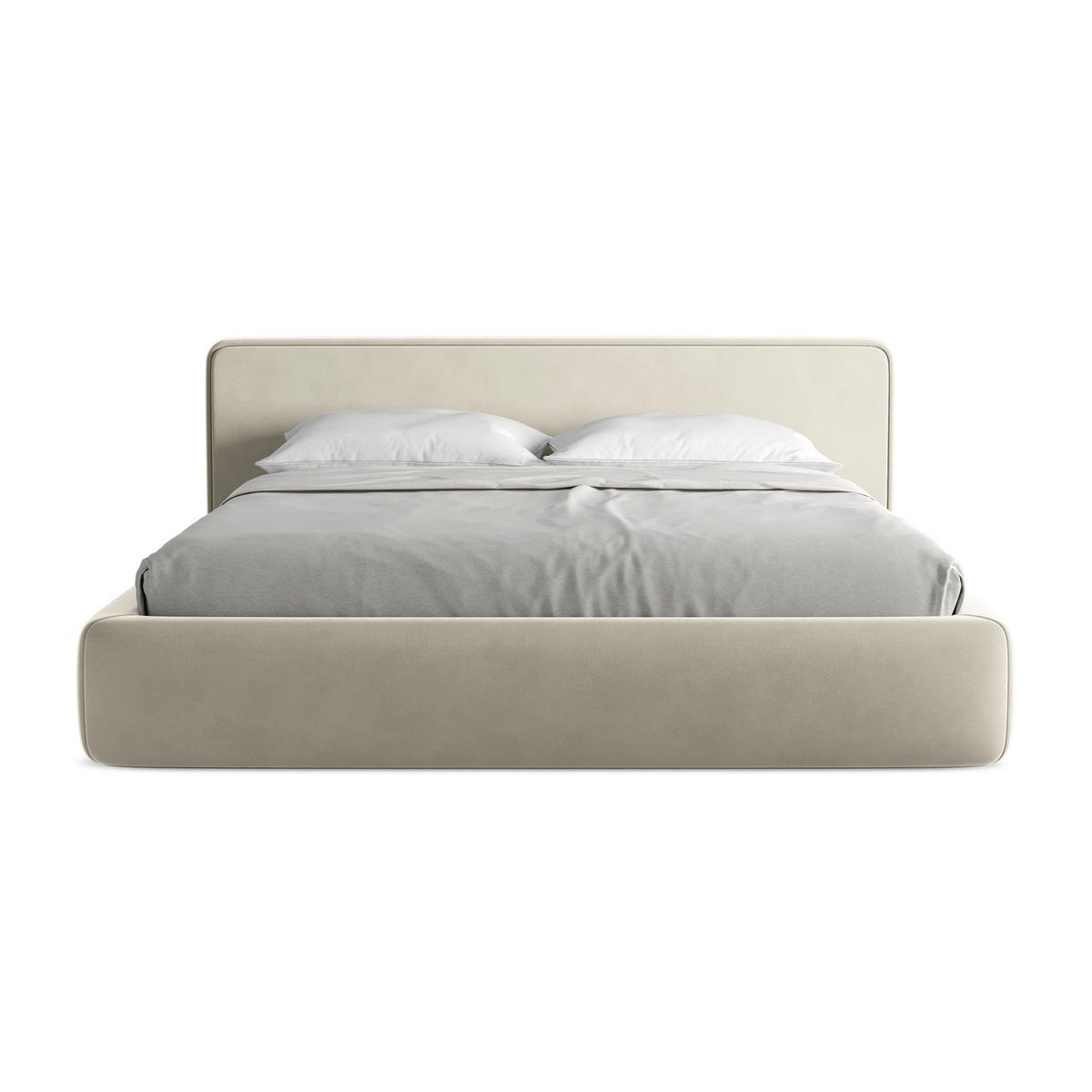 POLSTERBETT mit Bettkasten und Lattenrost 220x225 Creme - Perlmutt/Creme, Kunststoff/Textil (180/200cm) - LaMiaSofa