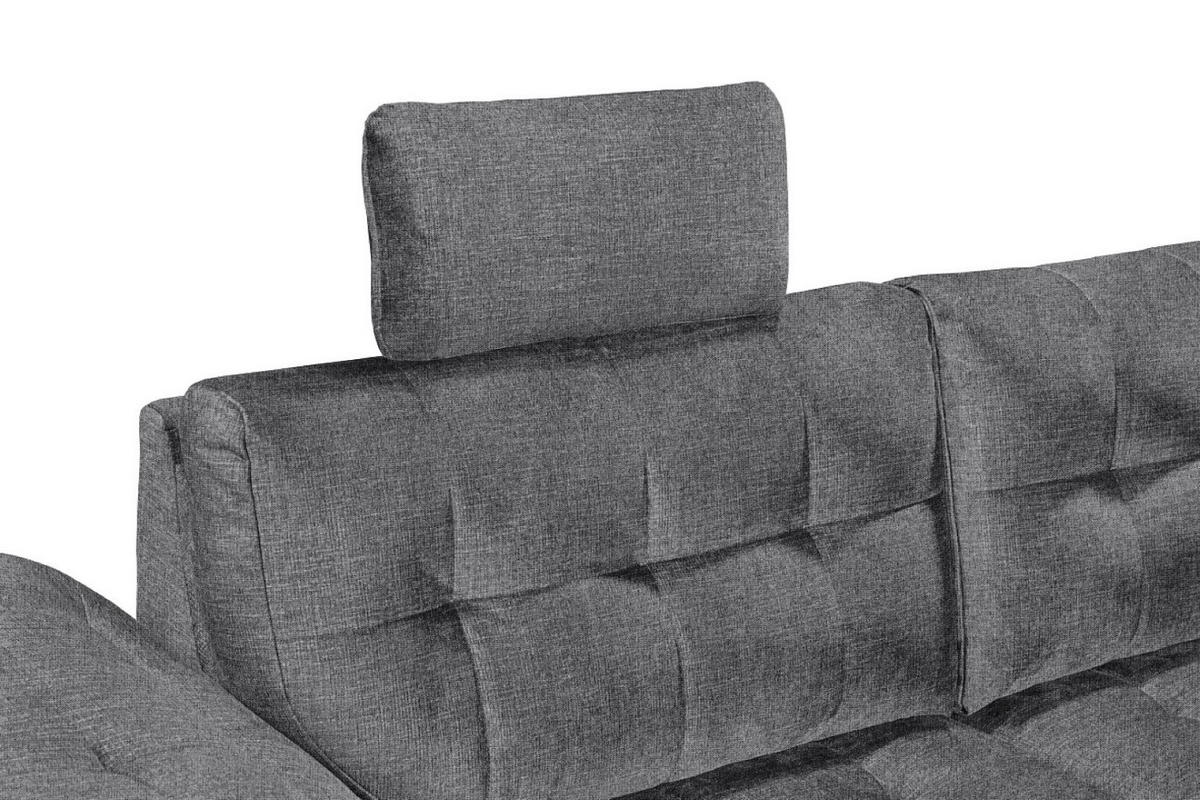 ECKSOFA mit Schlaffunktion und Bettkasten, verstellbare Armlehnen - Anthrazit, Textil (283/217cm) - ed exciting design