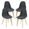 ESSZIMMERSTUHL Kopparberg 4er-Set - Schwarz, Textil (53/86/47cm) - [en.casa]
