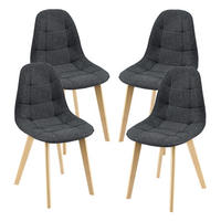 ESSZIMMERSTUHL Kopparberg 4er-Set - Schwarz, Textil (53/86/47cm) - [en.casa]