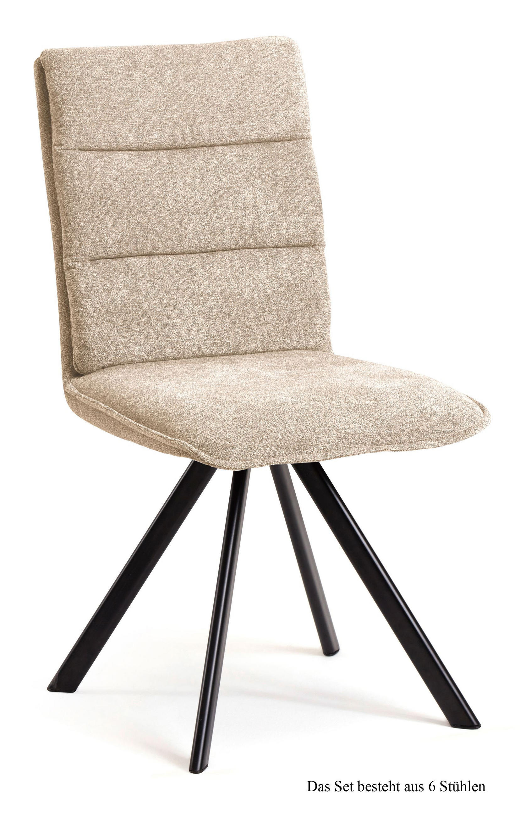 ESSZIMMERSTUHL drehbar (6er-Set) Devan 47x92x60 Schwarz/Natur - Schwarz/Naturfarben, Kunststoff (60/92/47cm) - 58aufmkessel