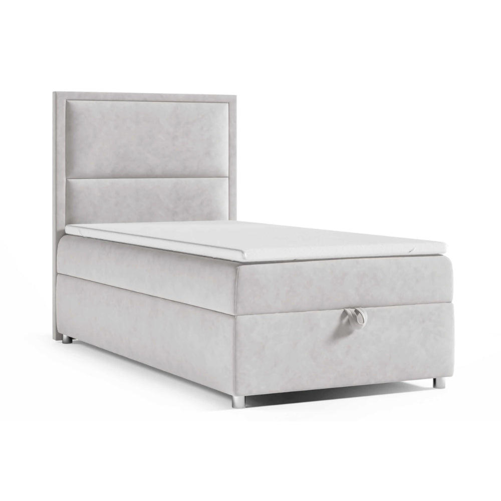 BOXBETT mit Bettkasten Trinity K11-SINGLE Bonellfederkern inkl. Topper - Silberfarben, Holz/Holzwerkstoff (80/200cm) - Best For Home