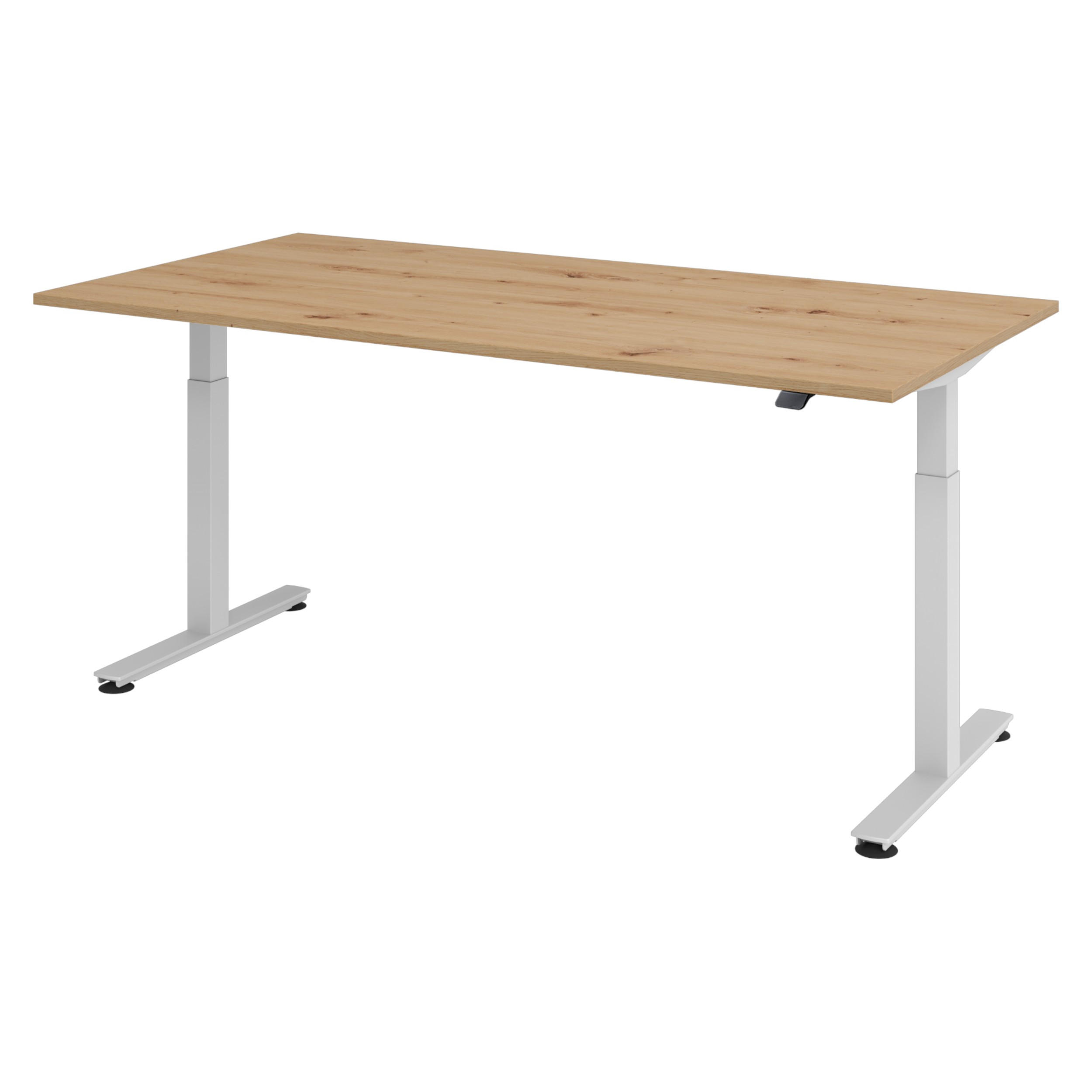 bümö Schreibtisch Wildeiche, Silber 200x74x100 cm