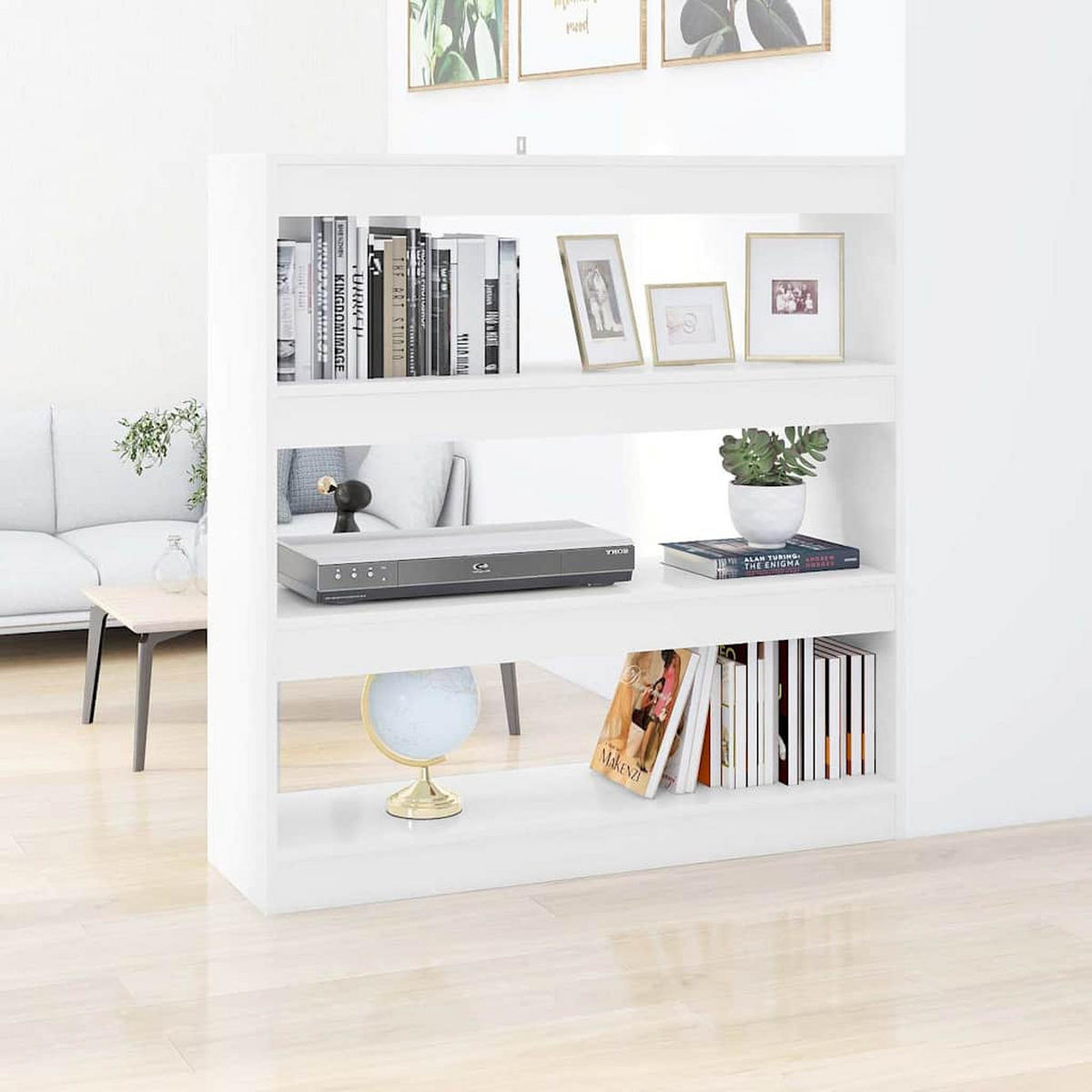 BÜCHERREGAL/RAUMTEILER Weiss 100/30/103 Cm - Weiß, Holzwerkstoff (30/103/100cm) - vidaXL